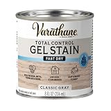 Varathane Total Control Gel Stain | Low Odor Water-Based Formula | Thick Gel Formula for Vertical Surfaces | Ideal for Wood, Metal & Fiberglass | Half Pint | Classic Gray