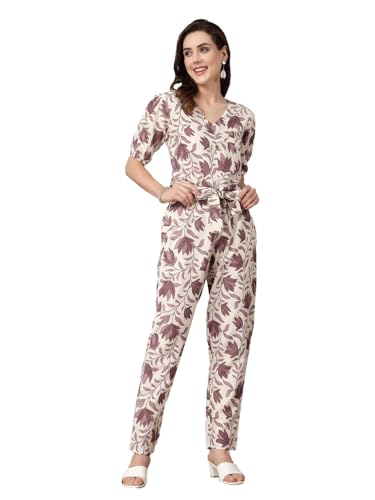 Image of Stylum Women's Floral Printed Rayon Co-Ord Set (CSMAUVELUX Mauve)