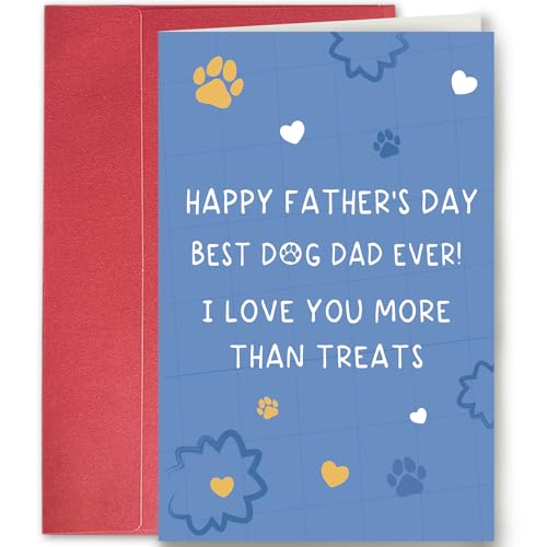 SuperShunhu Funny Father’s Day Card for Dog Lover, Best Dog Dad Ever card, Happy Father's Day from Dog