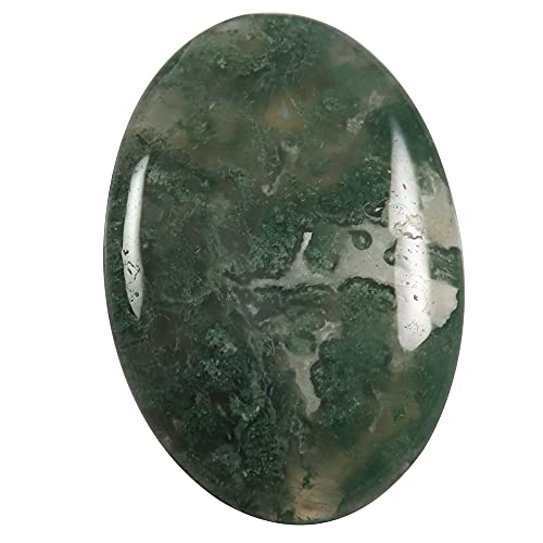 Agate mousse forestière en cabochon, le cadeau idéal pour passionné de minéraux