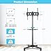 Mobile TV Carts on Wheels for 21-60 Inch Flat/Curved Panel Screens TVs - Height Adjustable Floor Trolley Stand with Shelf Holds up to 77lbs - Max VESA 400x400mm