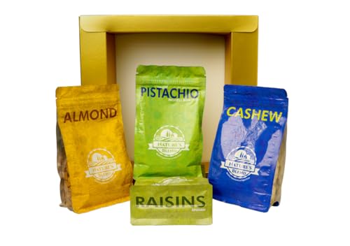 Image of Nature's Blend - Essential Dry Fruits|Festive|Pack of 4|100g Pouch|Cashew, Raisins, Almond, Pistachio Inshell Roasted|EBox