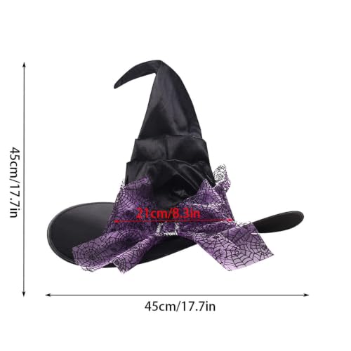 Halloween Witch Hat for Women Wizard Hats Holiday Cosplay Costume Accessory - image 3