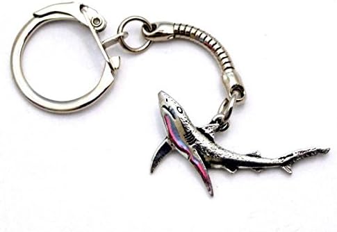 Solid Pewter Shark Keychain