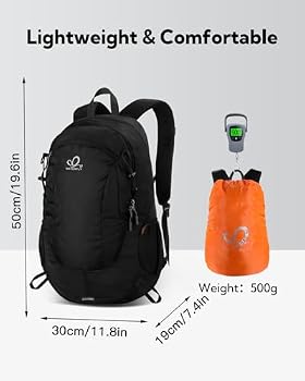 Sac à Dos Randonnée WATERFLY Ultraléger Pliable Étanché - 20L Multifonction Voyage Cyclisme