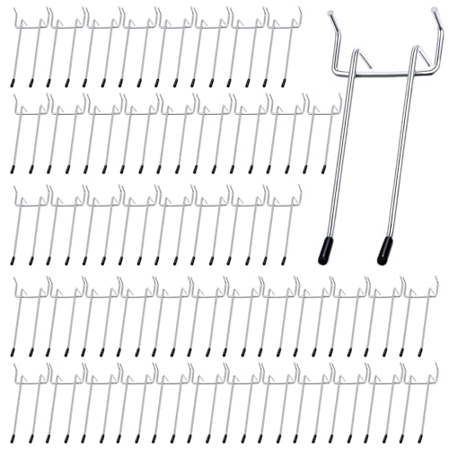 Yauhar 50Pcs 5 Inch Double Arm Peg Board Hooks for 1/4