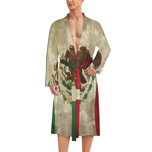 Bata de baño de México para hombre ligera ropa de dormir suave manga larga