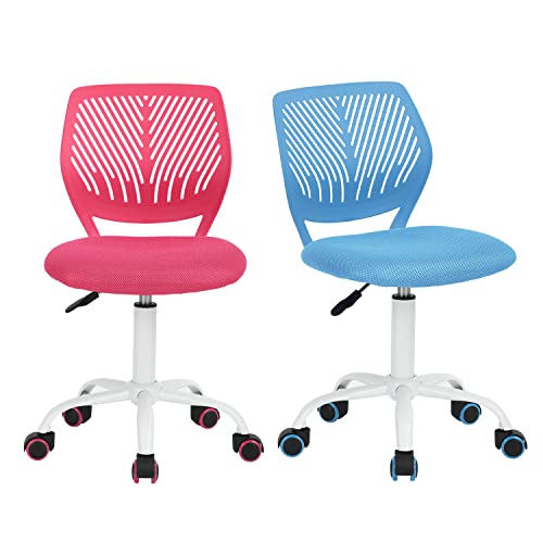 Homy Casa Juego De 2 Sillas De Escritorio Giratorias Ajustables Para Oficina, Asiento De Tela, Silla Ergonómica Sin Reposabrazos, Rosa Y Azul Carnation Homy Casa Juego De 2 Sillas De Escritorio Giratorias Ajustables Para Oficina, Asiento De Tela, Silla Ergonómica Sin Reposabrazos, Rosa Y Azul Carnation