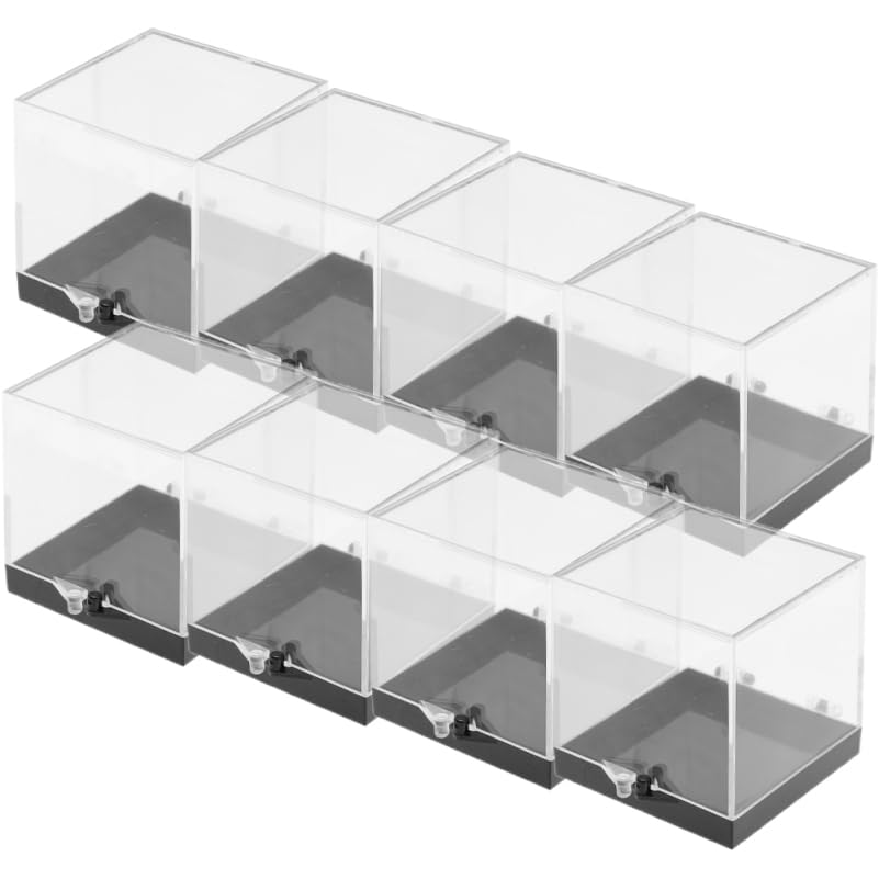 Boîte carrée transparente IMIKEYA en acrylique clair de 2.7 pouces pour minéraux et bijoux