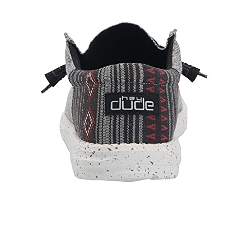 HEYDUDE Hey Dude Men's Wally Funk Black Aztec Size 10 | Men’s Shoes | Men's Lace Up Loafers | Comfortable & Light-Weight