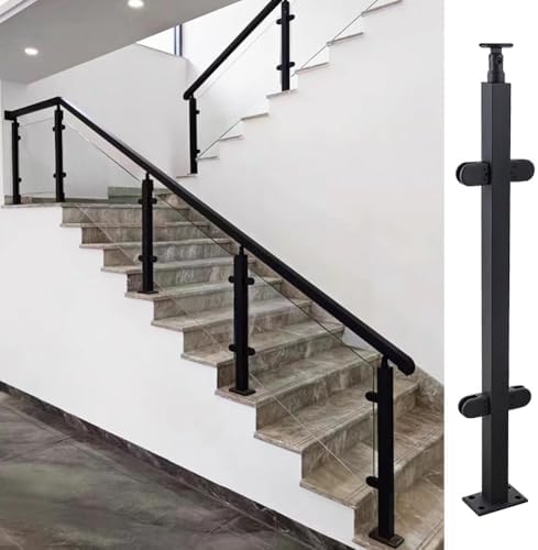 Glass Railing Post System with Clamp - Ideal for Indoor/Outdoor Decks, Pools, Balconies & Attics - Durable, Stylish, Safe Guardrail Solution