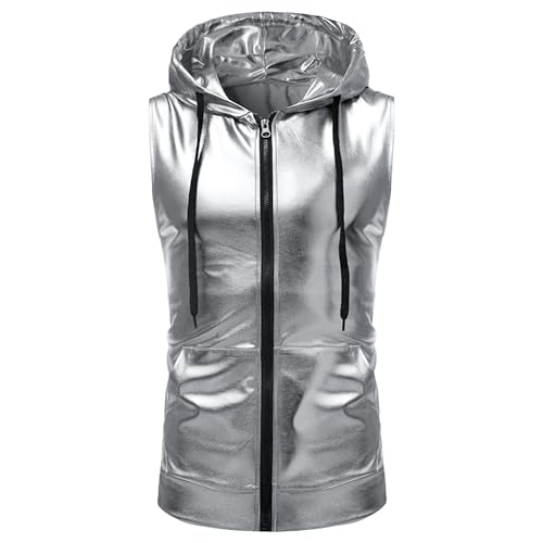 Camiseta sin mangas con capucha ideal para festivales de verano y moda urbana nocturna