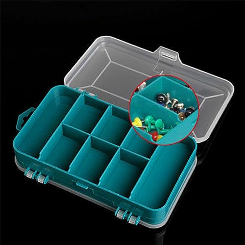 Double Side Tool Storage Box, 13 Compartments Transparent Small Parts Organizer Box, Portable Hardware Storage Case for Screws, Nuts, Nails (Green) - Image 5