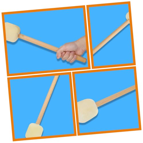 Baquetas BESPORTBLE de fieltro para batería y percusión, mango de haya, 2 piezas, para bombo y jazz miniatura 3