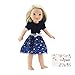 Emily Rose 14 Inch Doll Clothes Clothing | Blue Velvet Party Dress Outfit with Silver Stars | Fits American Girl Wellie Wishers and Glitter Girls Dolls
