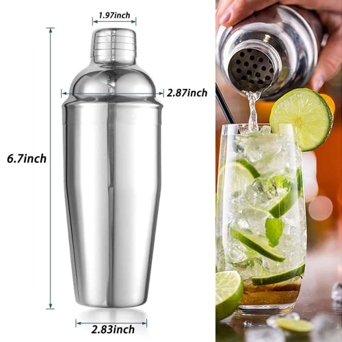 Cocktail Shaker Bottle, 12 Oz Martini Shaker Drink Shaker With Built-In Strainer For Bartending Home Bar, Stainless Steel Cocktail Shaker Bottles Essential Bar Accessories Bartender Kit Gifts #TOP1