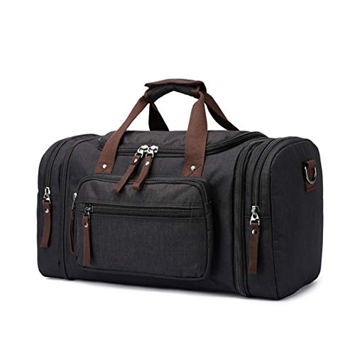 men Men Casual Travel Duffel Canvas Luggage Handbag Gym Sports Overnight Weekend Bag Sports Overnight Gym Luggage Weekend Tote Bag (Color : Brown)2