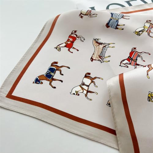 JERLA 100% Mulberry Silk Neck Scarf 21"x21" Small Square Scarfs for Women Gift Packed4