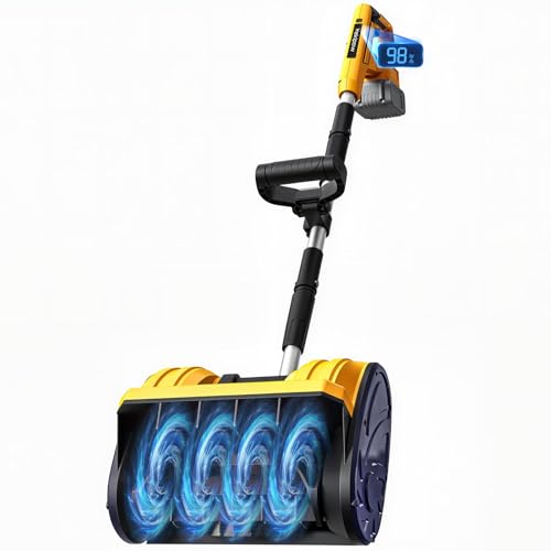 Wallnetic Cordless Snow Shovel Compatible for DeWalt 20V Battery with Brushless Motor 12 Cordless Snow Blower Electric Snow Thrower 6.2 Clear Depth with Front Handle for Deck Patio(NO Battery)