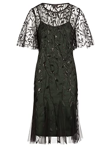 ApartFashion Vestido de Encaje, Negro/Esmeralda, 36 para Mujer Cover