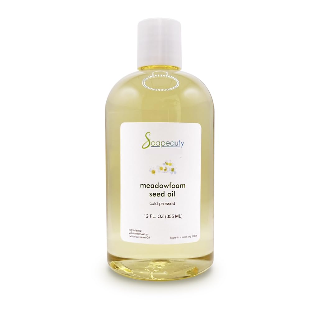 Soapeauty MEADOWFOAM SEED OIL Cold Pressed Unrefined | 100% Pure Natural Meadowfoam Seed Oil for Face & Hair | Moisturizer for Skin, Promotes Hair Growth, Balms | 12 fl oz