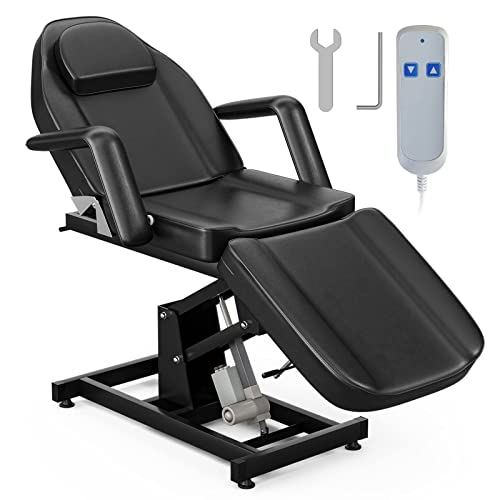 Okakopa Electric Tattoo Chair For Client Esthetician Bed, Back And Foot Adjustable Esthetician Electric Table Electric Spa Chair Bed Microblading Tattoo Table Bed (Black) #TOP12
