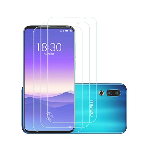 SCDMY Cristal Templado para Meizu 16S, Película Protectora de Vidrio Puro, Resistente a rasguños, Anti-Huella Digital [ 6.2', Dureza 9H, Espesor 0.3MM, 3 Pack ]