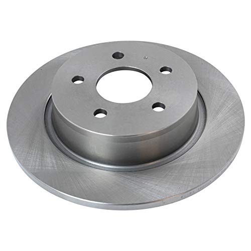 Image of TRQ Rear Brake Pad and Rotor Set Semi Metallic Solid Rotors 11.02 in 5-Lug | For 2013-2018 Ford C-Max 2013-2016 Escape 2014-2018 Transit Connect