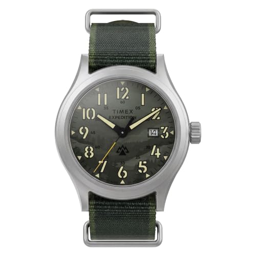 Montre sport Timex Expedition Sierra homme verte avec boîtier en acier argenté 40 mm