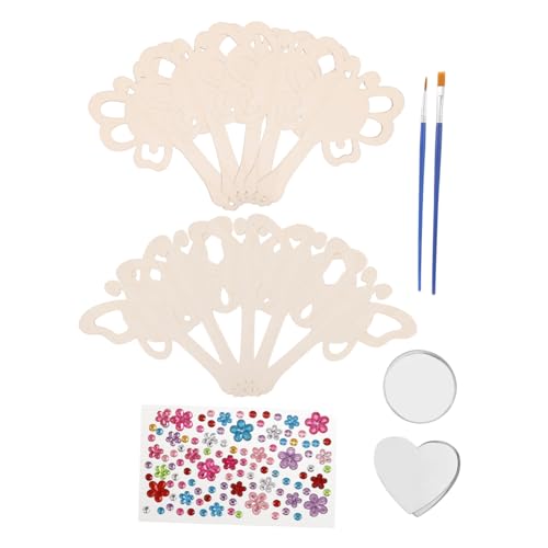 BESTonZON DIY Wooden Princess Mirror Set Unfinished Craft Mirror for Kids Decorative for Accessory