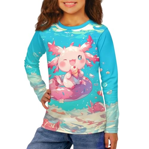 Image of Kids Long Sleeve Shirts for Girls 3-16 Year Old Cute Clothes for Teen Girls Casual Workout Tops