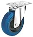 Produktbild Transportrolle Rollen 150mm Lenkrolle Bremse Bock Rollen Elastik Reifen Blue Wheel Blaue Rollen Blau (Lenkrolle 150 mm)