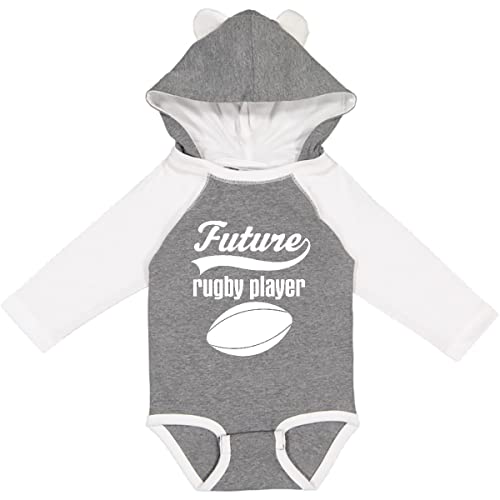 inktastic Future Rugby Player Long Sleeve Creeper 12 Months Granite & White W Ears 2aa02