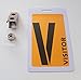 Visitor Badges with Clips (Orange) 5-Piece Set for ID and Safety by MESS