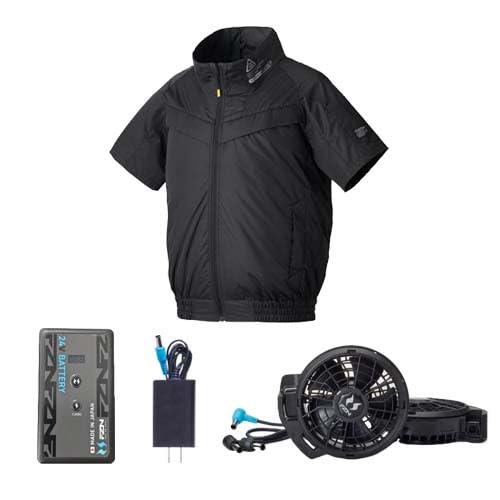 [�A�^�b�N�x�[�X] �󒲃E�F�A �`�^�������W���P�b�g��24V�o�b�e���[�ƃt���b�g�t�@���Z�b�g 6645+RD9691NJ+RD9620PH S�`5L �T���G�X �󒲕��_��(�u���b�N M)