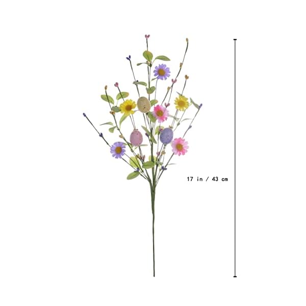6 pcs easter flower decorations 17 inches easter egg floral eggs picks with daisy wildflowers for floral arrangements table centerpiece vase spring decorations  urban country home decor