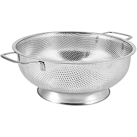 Intirilife Stainless Steel Colander Sieve with Two Handles - Kitchen Helper Cover