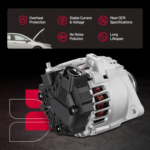 Image of BDFHYK Alternator 110Amp High Output for Kia Soul 2012-2016, for Kia Rio 2014-2017, for Hyundai Veloster 2015-2017 Replaces OE# 37300-2B760, 37300-2B760RU, 2616559 | For Kia Forte Koup 1.6L 2014-2016, Forte 5 1.6L 2015-2016 12V 110A 6-Groove Pulley Clockwise, OE 373002B760RU 2616559