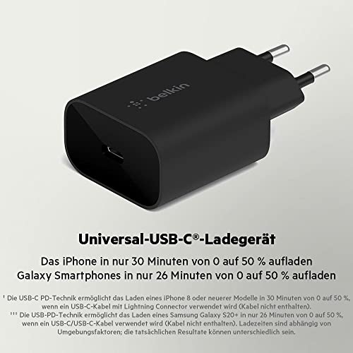 Belkin BoostCharge 25-W-Ladegerät mit PPS (USB-C Power Delivery, Schnellladegerät für das iPhone, Samsung, Galaxy Tab, iPad und andere Geräte)