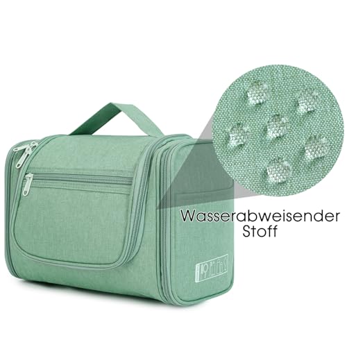 WANDF Duża kosmetyczka wisząca kosmetyczka dla kobiet, zestaw kosmetyków, duża kosmetyczka, torba na kemping, dla dzieci, kobiet, mężczyzn,Zielony
