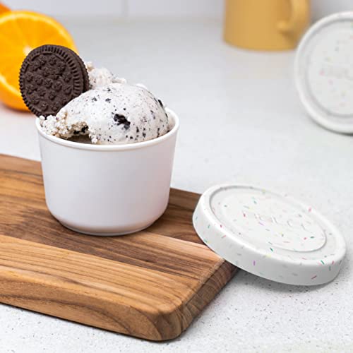 Image of BALCI 8oz Mini Ice Cream Containers - Set of 4 (White Sprinkles)