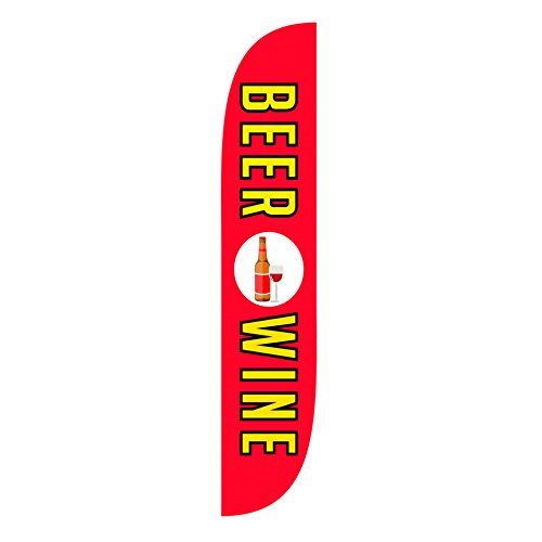 LookOurWay Beer & Wine Feather Flag, 12-Feet