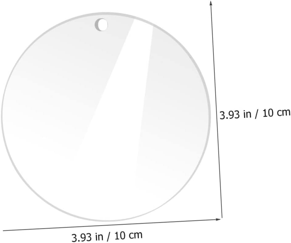 Veemoon 20pcs Transparent Round Acrylic Blanks for Projects Thick Keychain Blanks Smooth Edge Clear Acrylic Discs for Painting Crafting and Artwork
