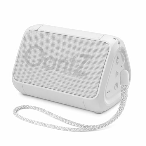 Image of OontZ Angle Solo Compact Bluetooth Speaker, 14-Hour Playtime, White | Compact 5W Bluetooth speaker with clear sound, 100-ft range, IPX5, mic, AUX Input and USB-C Charging Cable.
