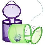 Ciieeo 2 Pcs Yarn Storage Bag Mesh Knitting Bag Portable Round Yarn Balls Organizer Yarn Wool Storage Bag for Sewing Accessories, Yarn Balls and Crochet Kits