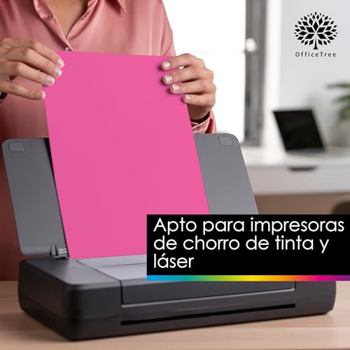 Miniatura 7 de Officetree 60x Cartulina Rosa A4 300g - 6 Colores - Cartulinas A4 Colores Rosa Para Manualidades E Impresión - Cartulina De Colores - Coloured Card