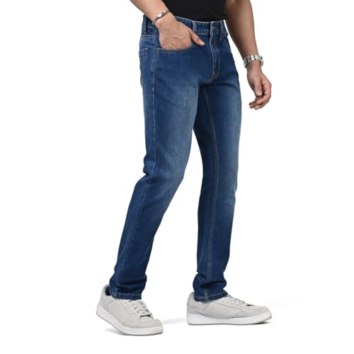 Image of WROGN Men's Slim Fit Jeans | Cotton Stretch | Solid | Casual Denim