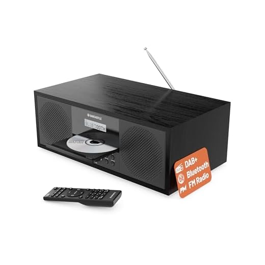 DAB Radio mit CD Player und Bluetooth | 60W Stereoanlage | Kompaktanlage mit USB | CD Player HiFi | UKW Radio Musikanlage | Digitalradio mit CD Player & Fernsteuerung | Küchenradio | OAKCASTLE DAB500