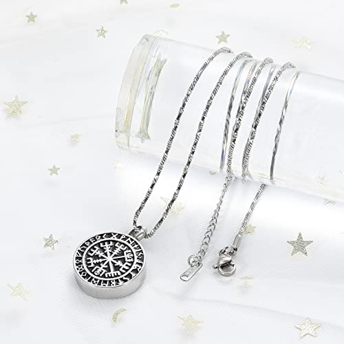 Yinplsmemory Cremation Jewelry Viking Runic Compass Urn Necklace for Ashes for Men Ashes Keepsake Memorial Jewelry for Human/Pet Ashes by Yinplsmemory - Used condition - Image 7