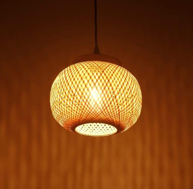 AA creative Lights Bamboo Metal Pendant Hanging Lamp Shade Perfect for Ceiling Living Room, Dinng Room, Restaurant, Kitchen